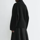 High Quality Shawl Collar Knitwear Coats Women Loose Knitted 100% Wool Cardigan