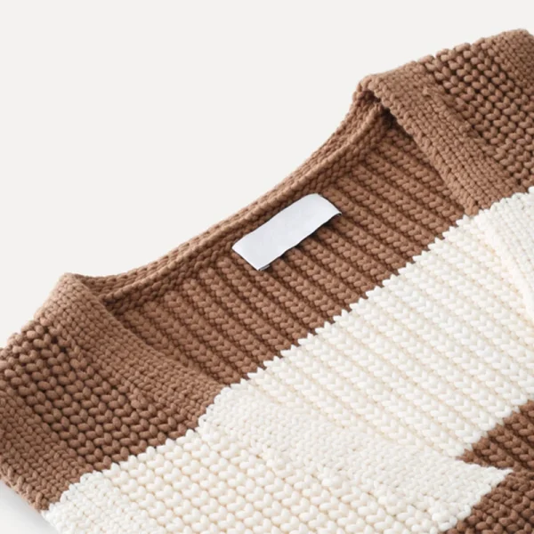 Size Striped Camisole V Neck Sweater Women Knitted Cotton Vest - Image 3