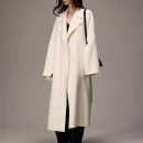 Luxury Turn Down Collar Cashmere Trench Coats Winter Long Wool Coat Women with Belt