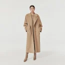Women's Wool Blends in 2025 the New Winter Solid Color Double-breasted Jacket Fashion Elegant Commuting Cashmere Coat