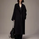 Luxury Turn Down Collar Cashmere Trench Coats Winter Long Wool Coat Women with Belt
