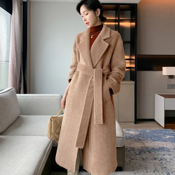 Small Batch Clothing Processing High Quality the Real Alpaca Hair Thickening Keep Warm Women's (clothing) Cashmere Coat - Image 4