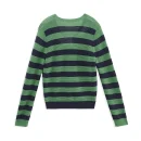 High Quality V Neck Knitwear Jacquard Striped Knitted 100% Wool Cardigans Sweater for Women