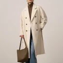 High Quality Luxury Cashmere Silk Coat Winter Warm Women Double Faced Long Wool Coat