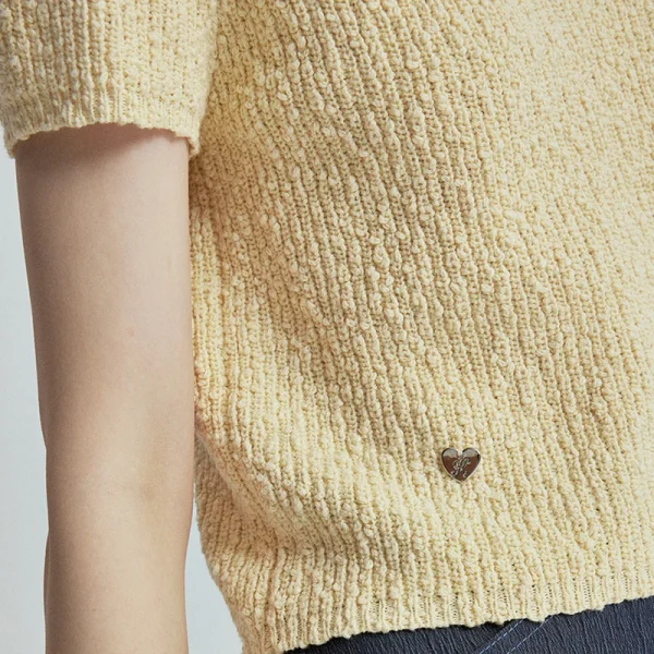 Korean Short Sleeve Thick Pullover Cropped Knitted Wool Sweater for Women - Image 5