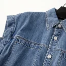 Summer Sleeveless Jean Tops Casual Cotton Denim Crop Vest for Women