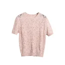High Quality Short Sleeve Fashion Pullover Mercerized Cotton Knitted Sweater for Women