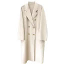 Winter Women's 100% Cashmere Coat Double-sided Wool Goods Senior Double-breasted Water Ripple Popular Design