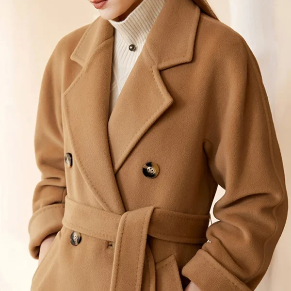 Winter Haute Couture Cashmere Coat Double-breasted Quality Goods Handmade Women s Wear Hot Sale  Jacket - Image 4