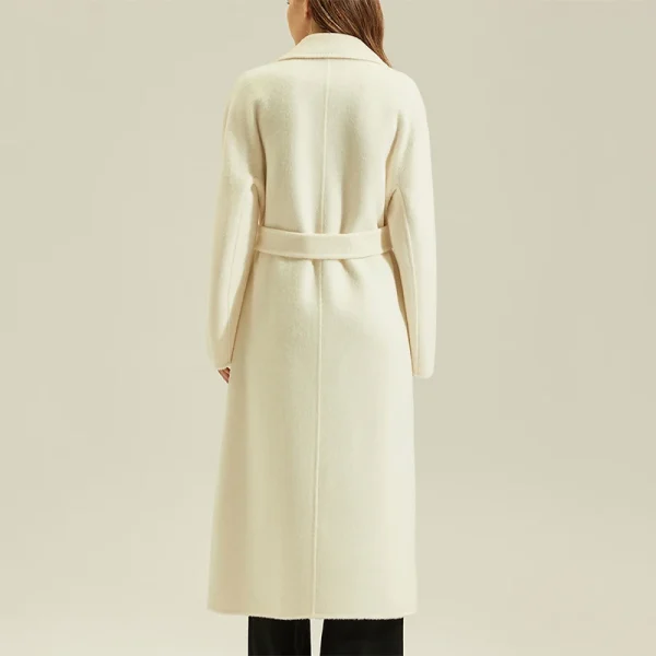 High End Double Faced Alpaca Coat Luxury Long Genuine Wool Coats Women With Belt - Image 2