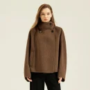 New Arrival Luxury Cropped Double Faced Winter Real Alpaca Wool Coats for Women