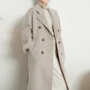 Women s Wear Small Batch Haute Couture Thickening Keep Warm Double-breasted Classic Black Long 101801 Cashmere Coat