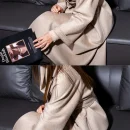 Winter Ladies Cashmere Coat European commuter Quality Goods Water Ripple Coat Hand Sewn