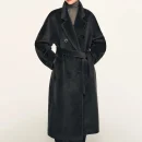 Luxury Thick Genuine Alpaca Coats Winter Long Double Breasted Wool Coat Women