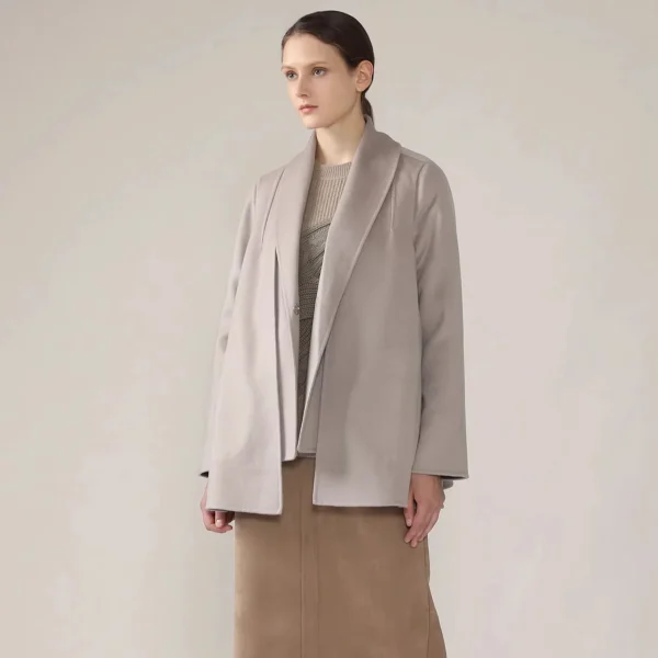 Women Loose Casual Lapel Woolen Coat Mid-length Warm Double-layer Cashmere Coat