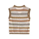 Summer V Neck Single Breasted Cardigan Knitwear Sleeveless Jacquard Knitted Vests Women
