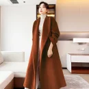 the Real Alpaca Hair Europe and America Elegant Loose Coat Medium Length High Quality  Cashmere Coat