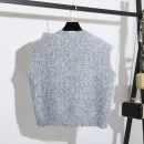 Autumn Spring Single Breasted Sleeveless Cardigan Knitted Sweater Vest Women With Pockets