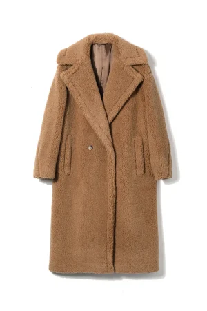 High Quality Long Teddy Coat Winter Real Alpaca Wool Coat for Women