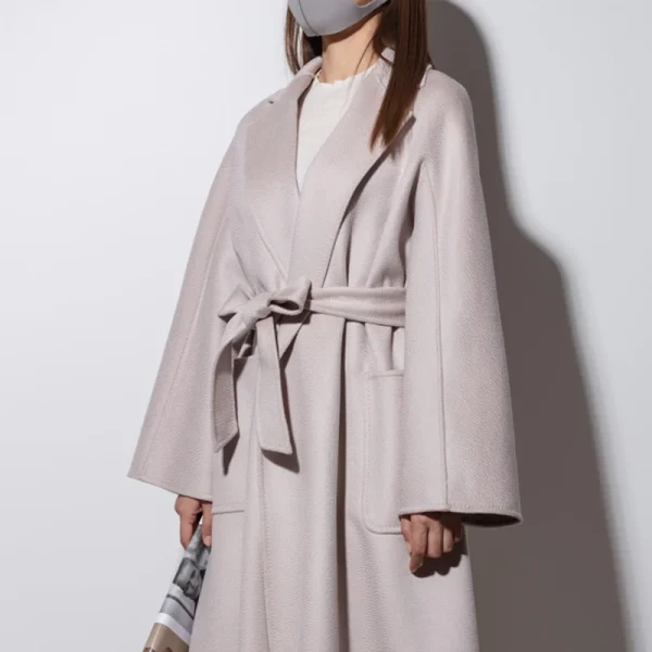 Winter Ladies Cashmere Coat European commuter Quality Goods Water Ripple Coat Hand Sewn - Image 4
