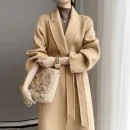 Women's Wool Blends in 2025 the New Winter Solid Color  Jacket Fashion Elegant Commuting Cashmere Coat Handmade