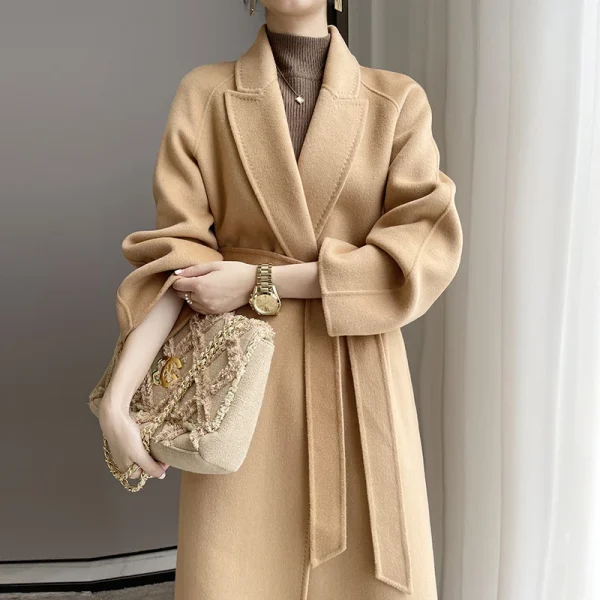 Women's Wool Blends in 2025 the New Winter Solid Color  Jacket Fashion Elegant Commuting Cashmere Coat Handmade - Image 3