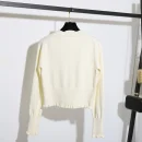 Fashion Single Breasted O Neck Ladies Sweater Autumn Spring Cotton Knitted Cardigan Women