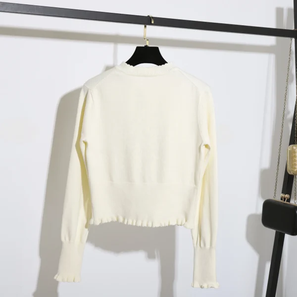 Fashion Single Breasted O Neck Ladies Sweater Autumn Spring Cotton Knitted Cardigan Women - Image 2