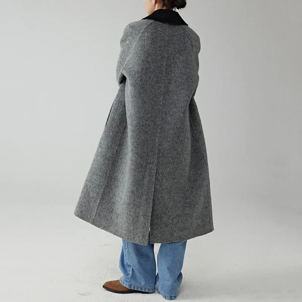 High Quality Winer Thick Alpaca Coat Single Breasted Long Cashmere Wool Coats for Women - Image 4