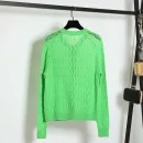 Drop Shoulder Wool Sweater Single Breasted 100% Cashmere Knitted Cardigan Women With Sequin