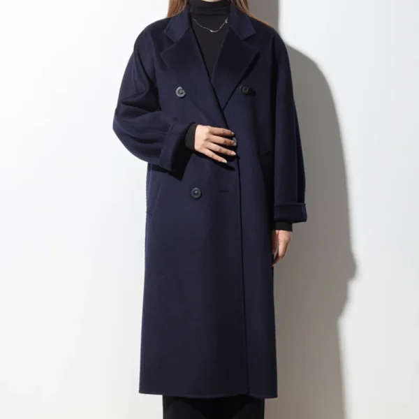 Winter Peru  Quality Goods Cashmere Coat Women's Wool Blends Water Ripple New Design - Image 5