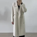 Winter Luxury Double Faced Long Cashmere Wool Trench Coat for Women