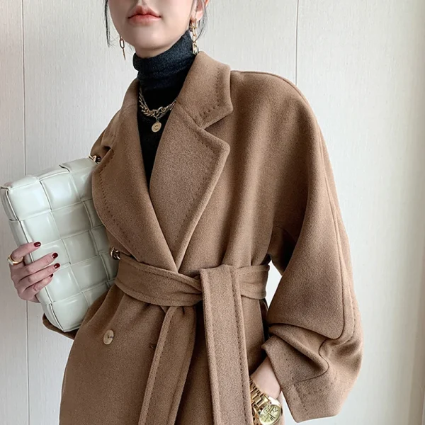 Winter Cashmere Coat New Pattern Design Peru Hot Jacket commuter Double-breasted Handmade - Image 2