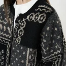 Thick Warm Jacquard Wool Jacket Vintage Knitted Cardigan Coat for Women