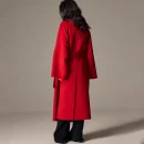 High End Winter Luxury Woolen Coat Women Double Faced Long 100% Wool Coat with Belt