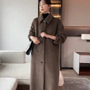 Small Batch Popular This Year High-end Middle Aged and Elderly Profile Casual Fashion Long Vicuna Cashmere Coat