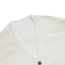 Hollow Out Long Sleeve Knitwear Single Breasted Knitted 100% Linen Cardigan for Women