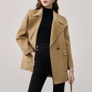 New Design Turn Down Collar Cashmere Coat Double Faced Mid Length Winter 100% Wool Coats for Women