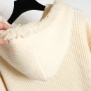 High Quality Luxury Cashmere Knitwear Thick Knitted 100% Wool Sweaters Women With Hooded