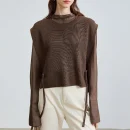 Cropped Knitwear Sleeveless Knitted Wool Vest Women With Rope