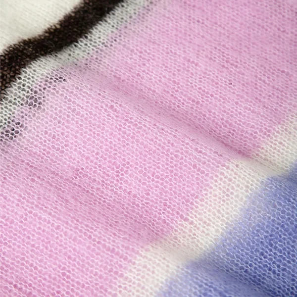 Sleeveless Stripe Knitwear Women Cropped Wool Mohair Knitted Sweater Vests - Image 3