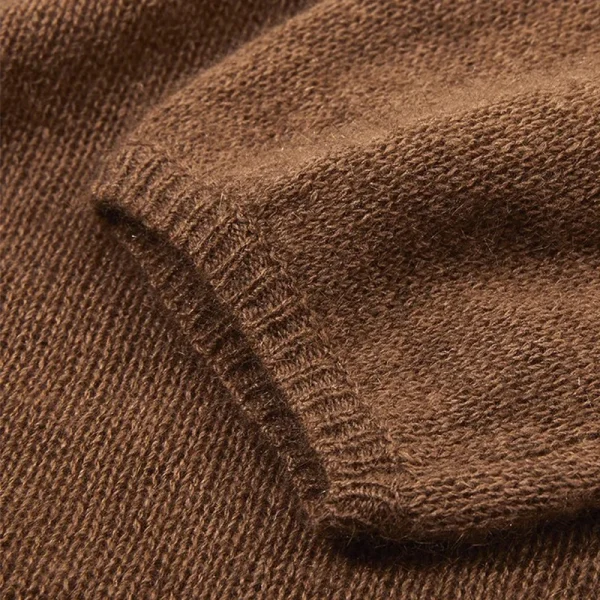 Long Sleeve Knitted Cashmere Sweaters Loose O Neck Cropped Knitwear for Women - Image 2