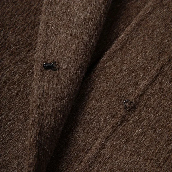 High Quality Real Camel Cashmere Coat Winter O Neck Long Genuine Wool Coats for Women - Image 5