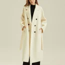 High End Double Faced Alpaca Coat Luxury Long Genuine Wool Coats Women With Belt