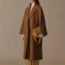 Winter Luxury Double Faced Long Handmade Woolen Coats Belted Genuine 100% Goat Cashmere Coat for Women