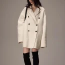 High End Double Faced Woolen Camel Hair Coat Winter Luxury Wool Coat for Women