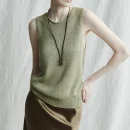 Cleanfit Summer O Neck Waistcoat Women Sleeveless 100% Silk Knitted Vests