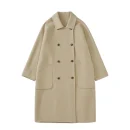 Wool Coat Women Medium-length 2025 Autumn and Winter New High-end Temperament Double-breasted Woolen Coat