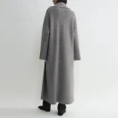 Spring Ribbing Open Front Knitted Coats Women Long 100% Wool Knitwear Cardigans