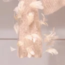 High Quality Luxury Mesh Hollow Out Knitted Sweater Women Luxury 100% Wool Knitwear with Feather